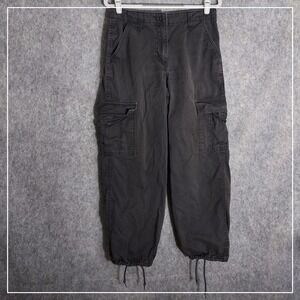 Levi's Cargo Pants Women 28 Gray Utility Straight Leg Drawstring Hem Gorpcore